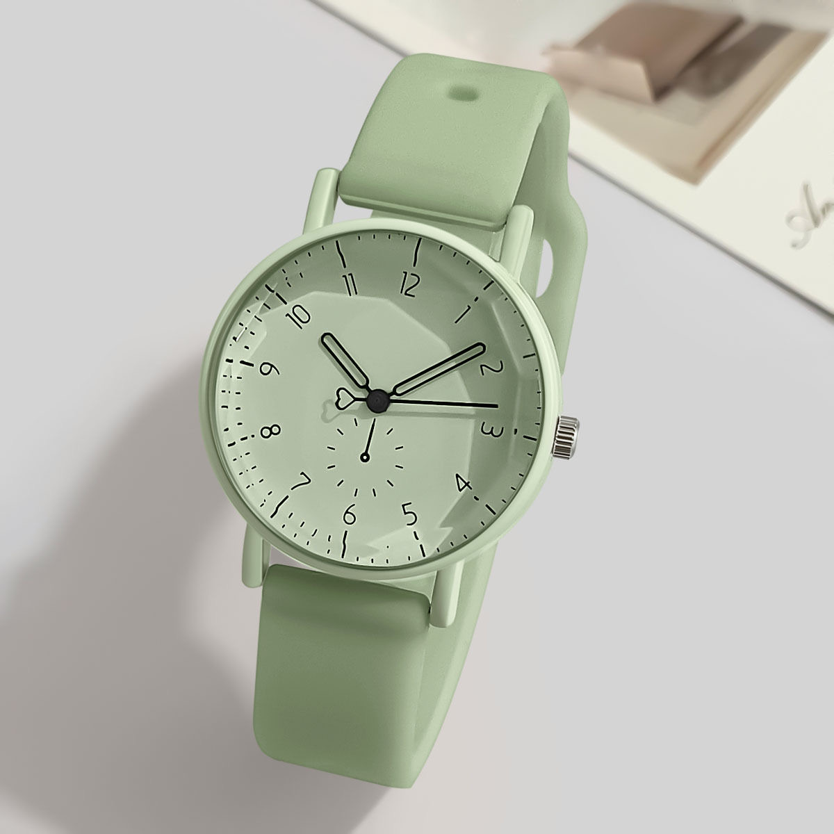 Luxury Watch With Rubber Strap - Mode Arabisch Zifferblatt Frauen Quarzuhr Candy