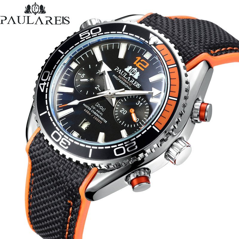 Luxury Watch With Rubber Strap - PAULAREIS P Luxus Männer Automatische Selbst