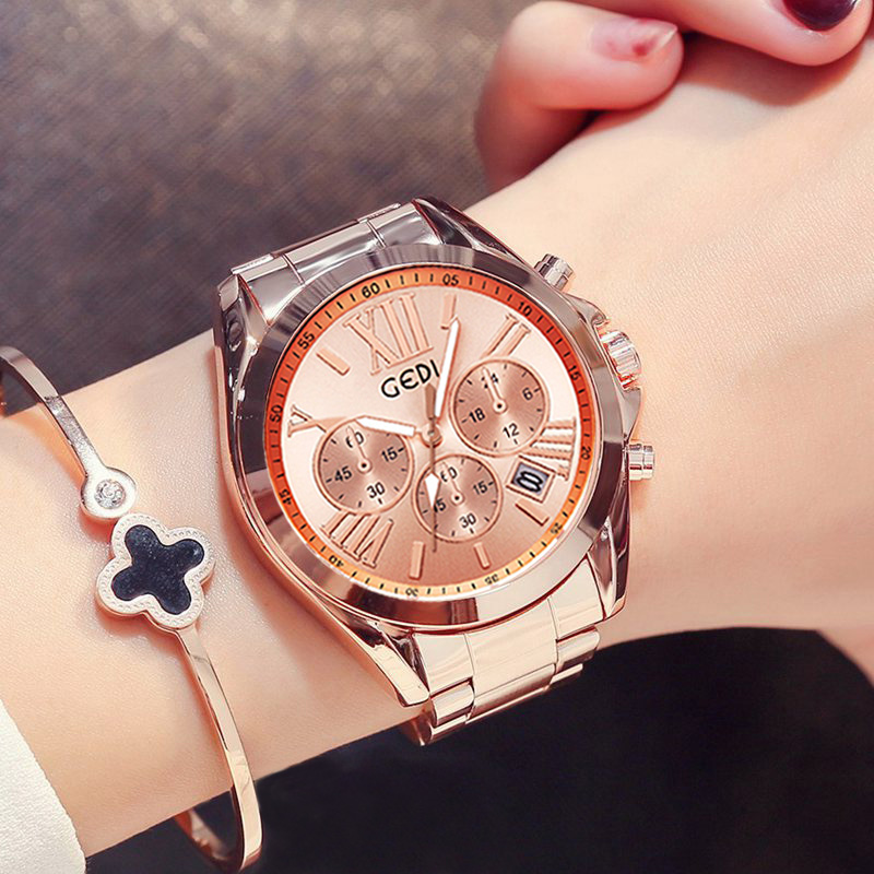 Luxus Rose Gold Frauen Beiläuf – Luxury Watch Unique Bewertung und Preis