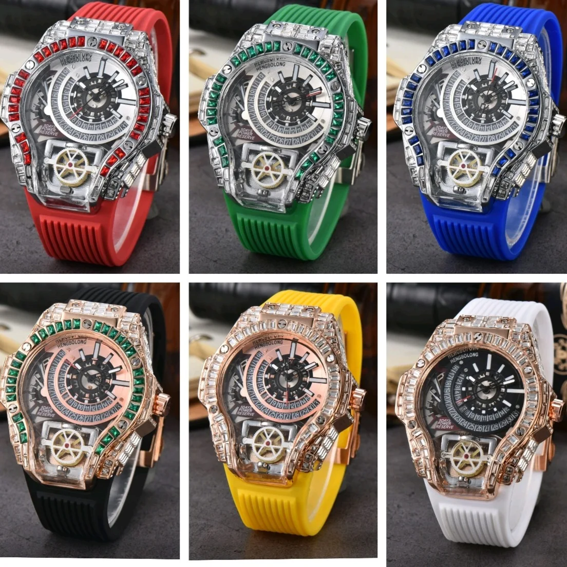Voller diamanten Fall Business – Luxury Watch With Rubber Strap Bewertung und Preis