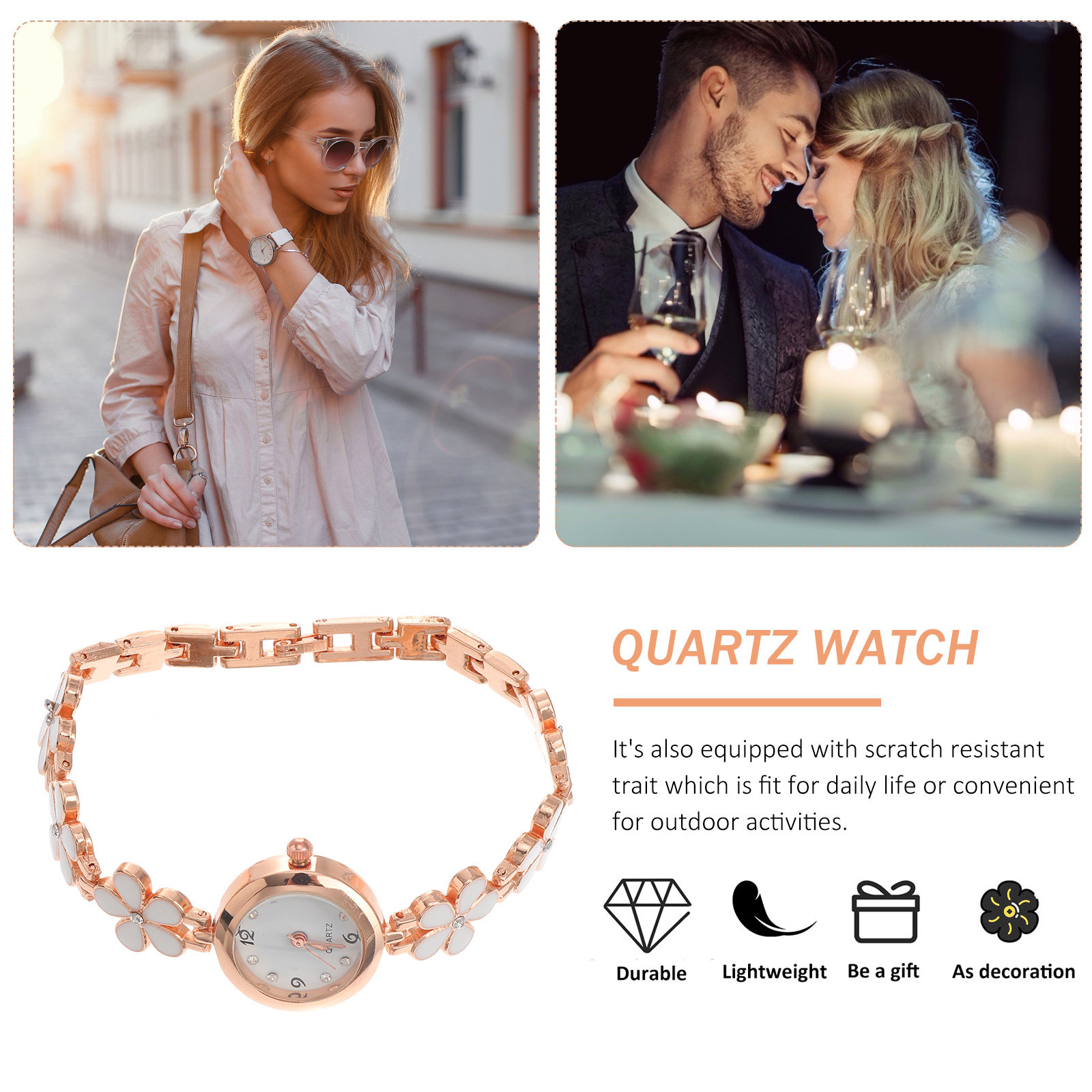 Exquisite Uhr, weißes Armband, – Luxury Watch Bewertung und Preis