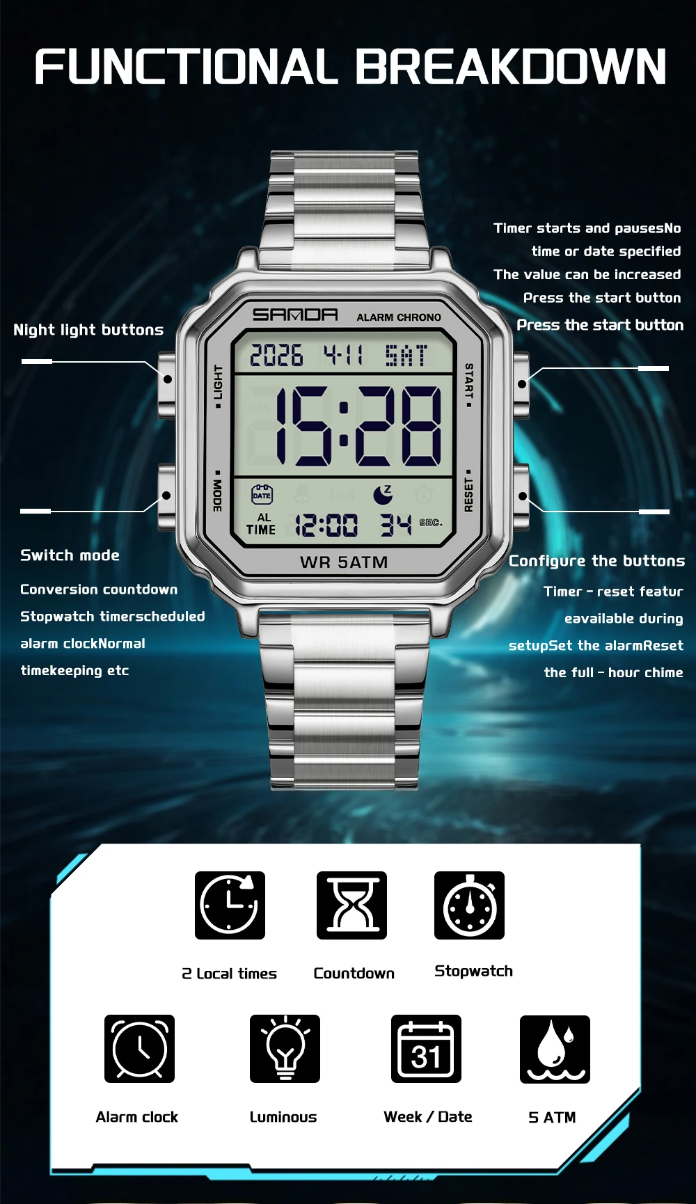 SANDA 6379 Hochwertige Mode-He – Luxury Watch Tier Bewertung und Preis
