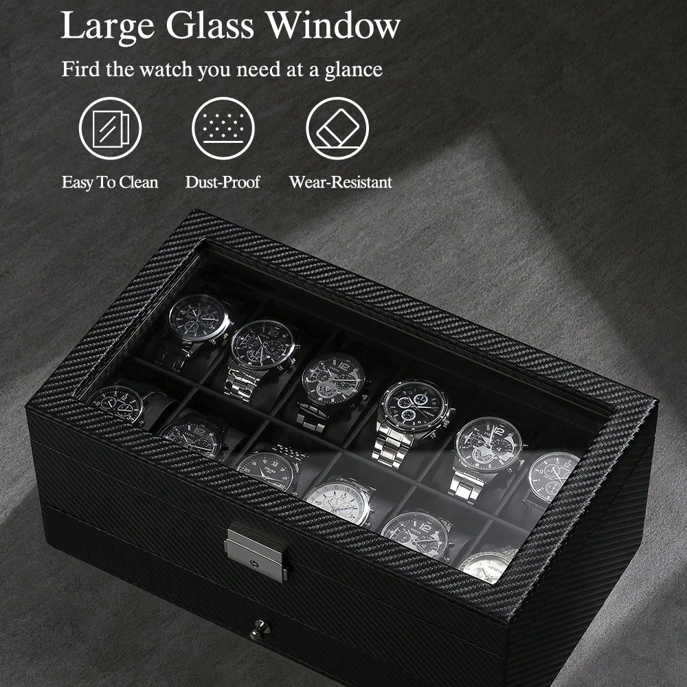 12-Fach Leder-Uhrenbox mit Gla – Luxury Watch Tier Bewertung und Preis