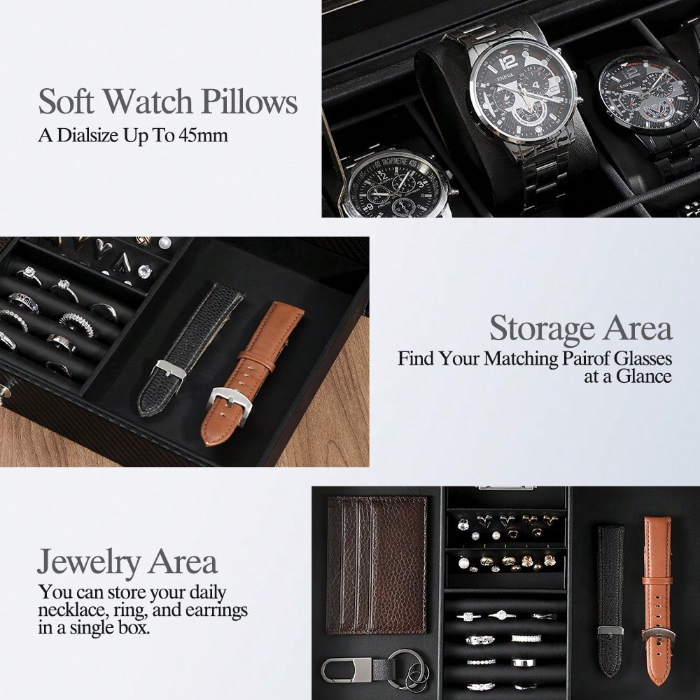 12-Fach Leder-Uhrenbox mit Gla – Luxury Watch Tier Bewertung und Preis