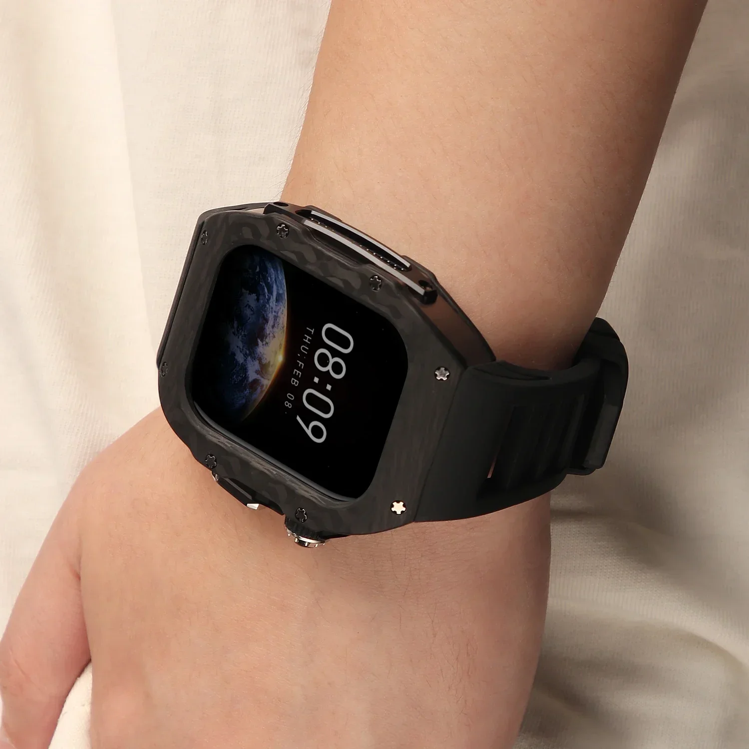 Carbonfaser-Gehäuse für Apple  – Luxury Watch With Rubber Strap Bewertung und Preis