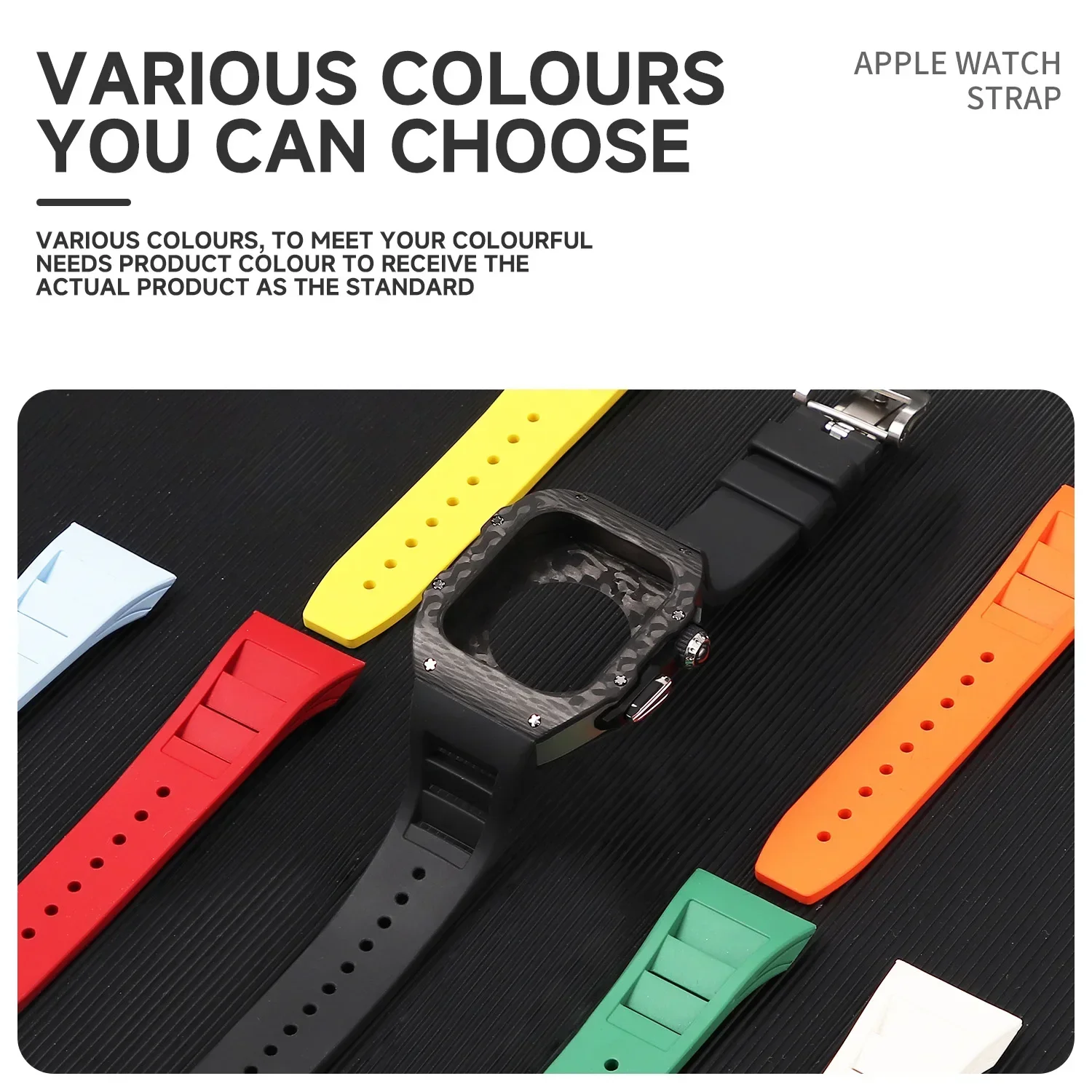 Carbonfaser-Gehäuse für Apple  – Luxury Watch With Rubber Strap Bewertung und Preis