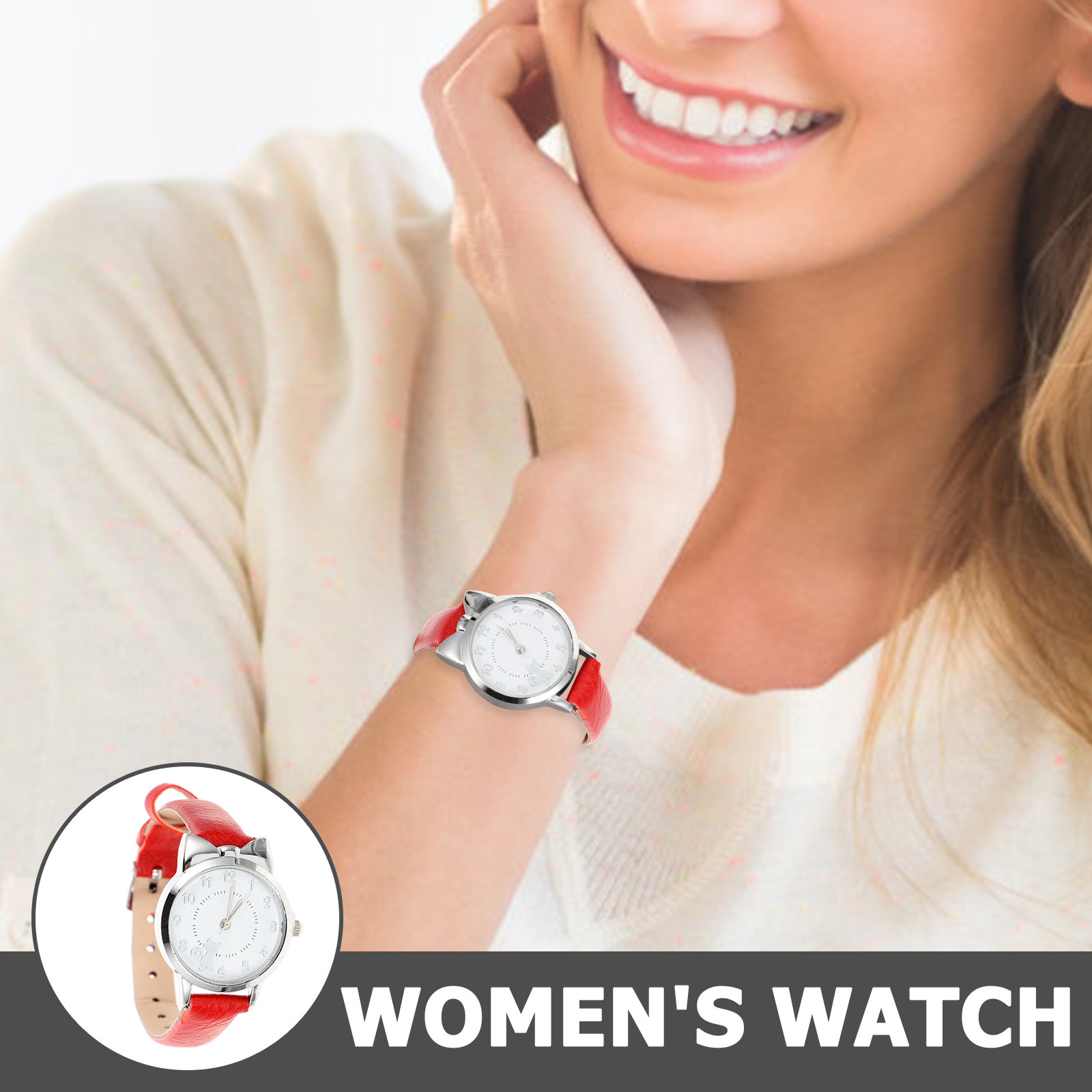 Damenuhr mit kleinem Katzenmot – Luxury Watch Drawing Bewertung und Preis